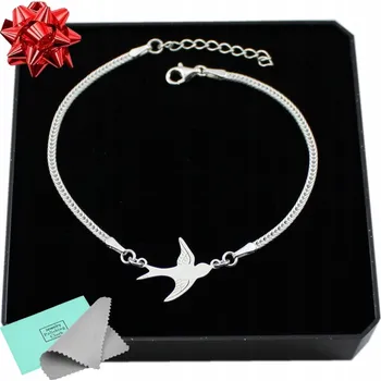 Náramek Dámský stříbrný náramek vlaštovka stříbro 925 silný dárek