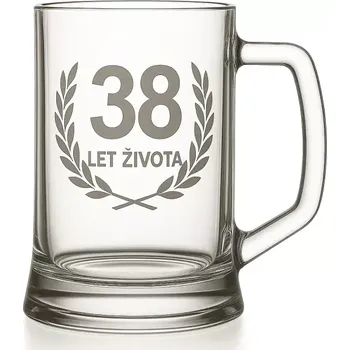 Sklenice Pískovaný půllitr 38 let