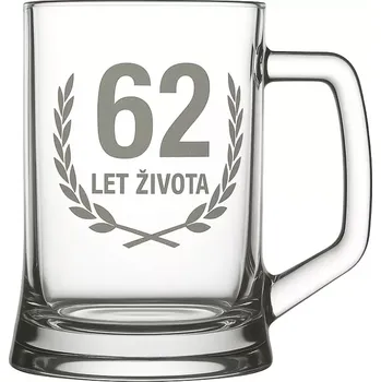 Sklenice Pískovaný půllitr 62 let