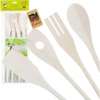 Vrták SADA DŘEVĚNÉHO KUCHYŇSKÉHO NÁČINÍ 4 KUSY