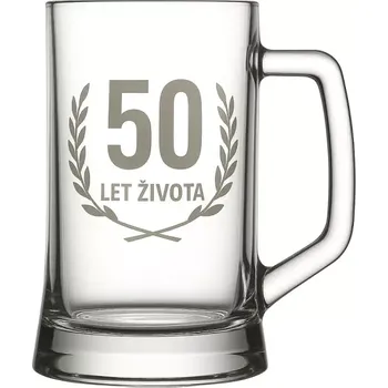 Sklenice Pískovaný půllitr 50 let