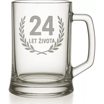 Sklenice Pískovaný půllitr 24 let