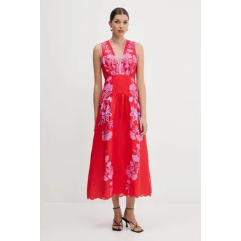 Dámské šaty Lněné šaty Farm Rio 336269 červená 33A, vel. L