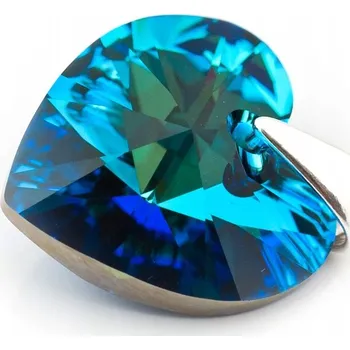 Přívěsek Přívěsek stříbrný 925 s krystaly Swarovski Srdce 14mm Bermuda Blue