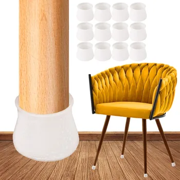 Podložka pod nábytek Ochranné gumové návleky na nohy židlí, kulaté, bílé, 35 mm, 16 ks