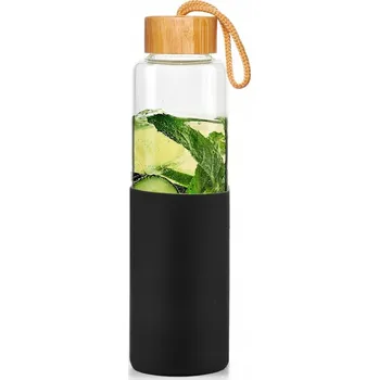 Láhev Láhev na vodu skleněná se silikonovým obalem 600 ml