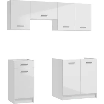 Kuchyňská linka Kuchyňská linka 5 dílů, 180 cm, BÍLÁ BARVA