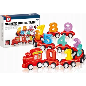 ostatní stavebnice STAVEBNICE KOSTKY 21 dílů PRO DĚTI VLÁČEK VÝUKA ČÍSEL MONTESSORI 163A