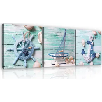 Obraz Postershop Obraz na plátne: Námornická - set 3ks 25x25cm