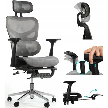 Sesto Senso Ergonomická Kancelářská Židle s podnožkou Grafit 150 kg