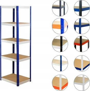 Dílenský regál Kovový regál skladový garážový HELIOS HNW 213x035x35 5 polic