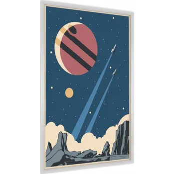 Obraz Plakát Komické rakety PLANETY Retro styl 30x40