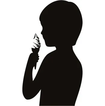 Samolepící dekorace Samolepka na stěnu chlapec zmrzlina 15x8cm