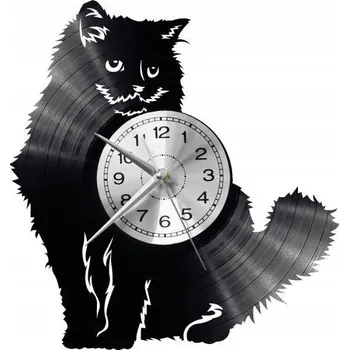 Hodiny KOČKA NÁSTĚNNÉ HODINY DEKORATIVNÍ MODERNÍ VINYLOVÁ DESKA