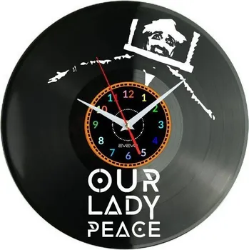 Hodiny OUR LADY PEACE NÁSTĚNNÉ HODINY DEKORATIVNÍ MODERNÍ VINYLOVÁ DESKA VINYL NA