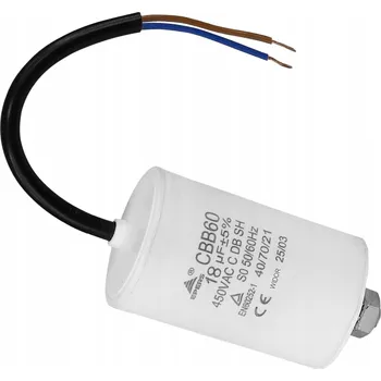 Kondenzátor Startovací kondenzátor motoru s kabelem 18 uF 450 V CBB60 M8