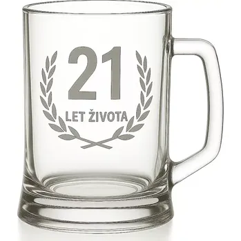 Sklenice Pískovaný půllitr 21 let