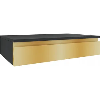 Komoda Police laminovaná deska MEBLE DUBOWIK 80 x 20 cm černá, zlatá