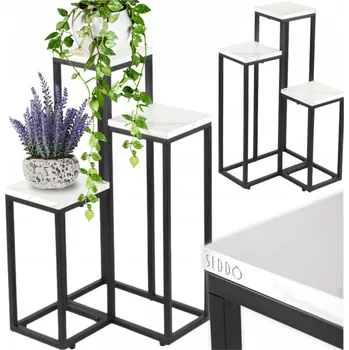 Stojan na květiny DRŽÁK NA KVĚTINÁČ PATROVÝ STOJÍCÍ KOVOVÝ NA KVĚTINÁČE KVĚTINY ROSTLINY REGÁL STOJAN