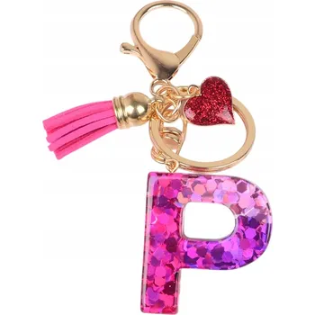 Klíčenka Abeceda - P/Růžová/Srdce KP-37986