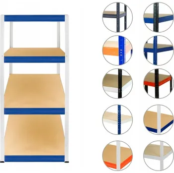 Dílenský regál Kovový regál skladový garážový HELIOS HWN 180x045x45 4 police