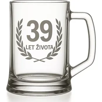 Sklenice Pískovaný půllitr 39 let