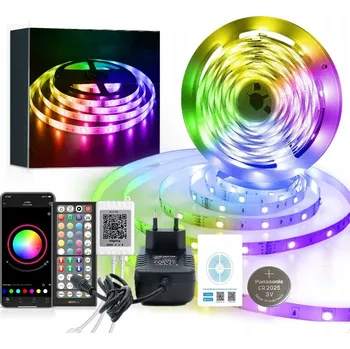 LED osvětlení LED pásek 5M RGB 5050 DÁLKOVÝ OVLADAČ APLIKACE Bluetooth HUDBA SADA 12V 30LED/m