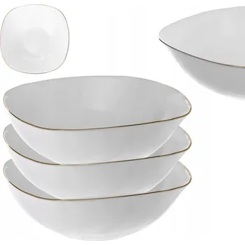 SALÁTOVÁ MISKA 1 9 Cm SKLENĚNÉ MISKY NA POLÉVKU SVAČINKY BÍLÉ SADA 3 KS