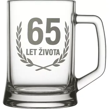 Sklenice Pískovaný půllitr 65 let