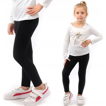 Dívčí legíny LAEMI dětské legíny dlouhé klasické bavlna černé velikost 98