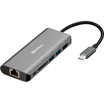 Sandberg USB-C Dokovací stanice HDMI+LAN+SD+USB 100W