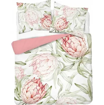 Povlečení Povlečení 3D z mikrovlákna s velkými květy protea a listy - 160x200 cm