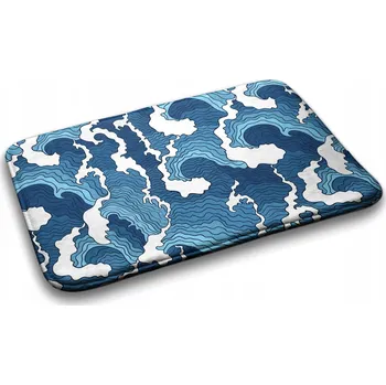 Koupelnová předložka Koupelnová předložka s protiskluzovou gumovou vrstvou – Japonské vlny