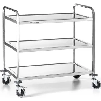 Servírovací stolek Servírovací vozík nerezový třípatrový FORGAST FG01003 demont