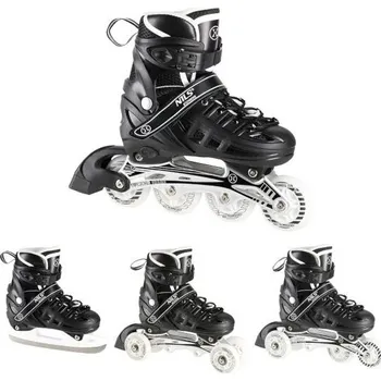 Kolečkové brusle Dětské kolečkové brusle Brusle 2v1 Nils Extreme 4 v 1 s LED osvětlením
