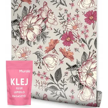 Fototapeta Tapeta v Rolích KVĚTINY Retro Styl Heřmánek Listy