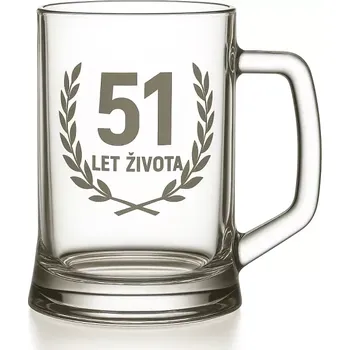 Sklenice Pískovaný půllitr 51 let