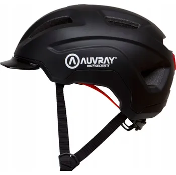 Cyklistická přilba CYKLISTICKÁ PŘILBA AUVRAY CITY PC SKOŘEPINA, NASTAVITELNÁ, LED SVĚTLO, ČERNÁ, VELIKOST S