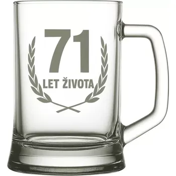 Sklenice Pískovaný půllitr 71 let života