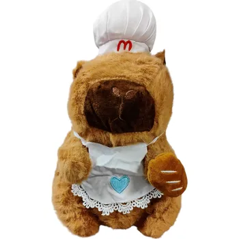 plyšák PLYŠÁK MEDVÍDEK KAPYBARA ČEPICE ŠÉFKUCHAŘ KUCHAŘKA 20CM E2648 EMAJ