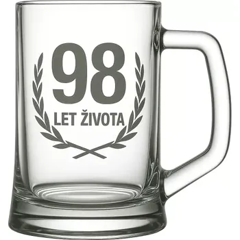 Sklenice Pískovaný půllitr 98 let života