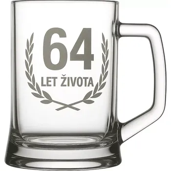 Sklenice Pískovaný půllitr 64 let