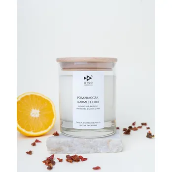 Svíčka Vonná svíčka sójová Pomeranč, karamel a chilli Otso Handmade