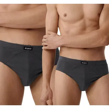 Slipy 2x Pánské slipy Atlantic klasické uzavřené slipy BMP-205 S grafit