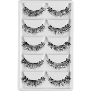 Umělé řasy Umělé řasy, rovné, na silikonovém pásku, pro líčení, 5 párů