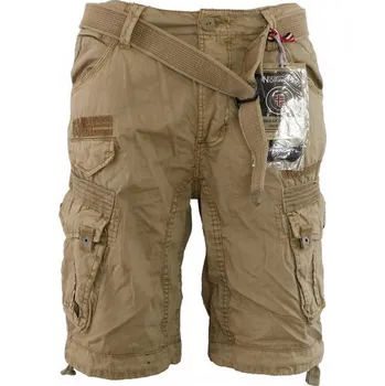 Pánské kraťasy GEOGRAPHICAL NORWAY kalhoty pánské PANORAMIQUE MEN BASIC 063 bermudy kapsáče béžová 50