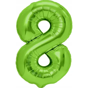 Balónek Id_2339_8zie FÓLIOVÝ BALÓNEK ČÍSLICE 8 ZELENÝ 100cm ZELENÁ OSM OSMIČKA BALÓNKY
