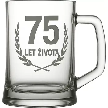 Sklenice Pískovaný půllitr 75 let života