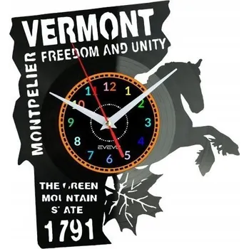Hodiny Vermont Stan USA Nástěnné hodiny Vinylová deska Moderní Dekorativní Na Pre