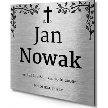 Obraz Personalizovaná tabulka na hrob, náhrobek s křížem - UV tisk, krásný INOX